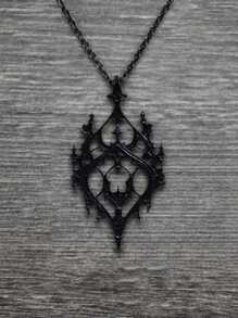 Collier pendentif vintage gothique cœur creux château, collier minimaliste à la mode pour femmes, cadeau de fête