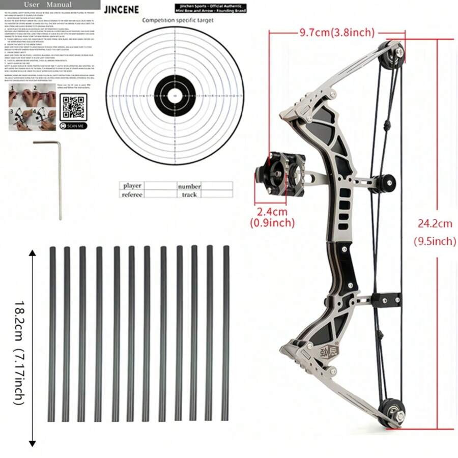 Stainless Steel Mini Archery Bow Set, Mini Compound Bow Mini Bow Left And Right Handed, Catapult For Practice Archery Entertainment Fun With 10 Arrows, Aiming With Laser, Man Gift, Christmas Gift