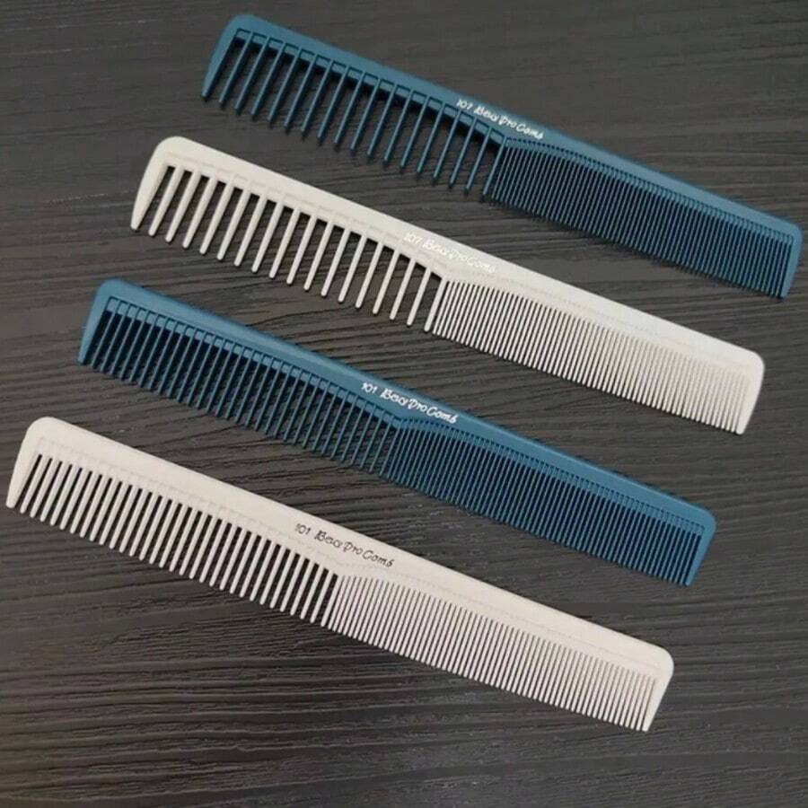 Peine para corte de pelo plano antiestatico profesional, cepillo de barbero de dientes finos, accesorio para el cabello de peluquero - Multicolor - Ver 1