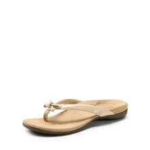Women's Low Wedge Flip Flops Bow Knot Arch Support Orthopedic Thong Slides Sandals Comfortable Dress Walking Summer Vacation Sandals Shoes - Màu be - Xem 4