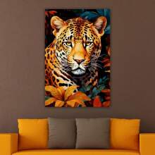 1 Piece Home Wall Decor Framed Canvas Leopard Animals Pattern Canvas Wall Art Paintings For Living Room - Canvas Framed Print Wall Artworks Bedroom Decoration Office Wall Decor