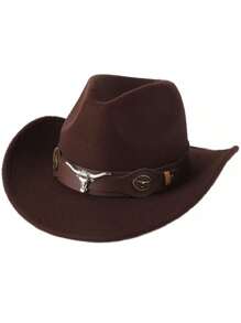 1PC Top Hat Western Cowboy Hat Wool Jazz Top Hat Men And Women Felt Hat Party Hat Decorative Hat