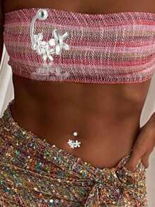 单个 S925 纯银花朵肚脐钉螺丝扣肚脐钉，适合女性，送给女朋友、母亲、姐妹的最佳礼物 - 肚臍釘 - 查看 1