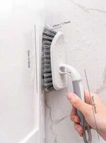 1Pc Multifunctional Bathroom Tile Brush, Plastic Cleaning Brush, Kitchen Decontamination Brush, Hand-Held Gap Brush Corner, With Long Handle, Used To Clean Bathroom, Shower, Tile, Kitchen, Floor Brush, Convenient , A Must-Have At Home