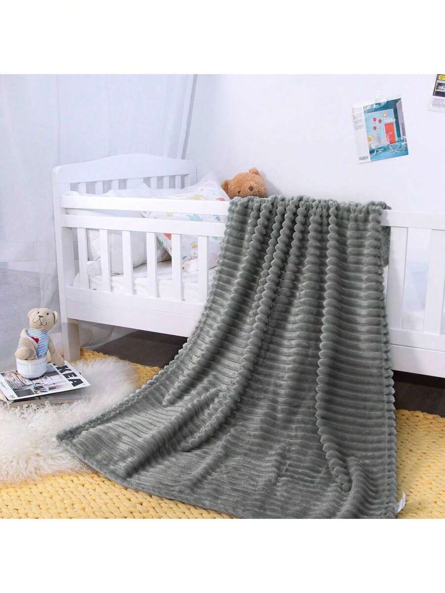 70*100cm Kuschelige Flanell Oversized Baby Decke, warm und gemütlich, unisex Kleinkind Decke mit Streifenmuster für Kinderwagen, Kinderbett, Reisen, gestreifte Textur Kinderzimmer Bettdecke für Kinderwagen, Kinderbett, Reisen, Baby Geschenk