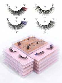 MAGEFY 20 Pairs Cat Eyelashes, Colorful Eyelashes, Fluffy Mink Fur Eyelashes, Pink Tail, 8D Eye-Catching Eyelashes,Color Mixed False Eyelash Eyes Lightweight, Skin-Friendly, Easy On The Eyes, No Burdens,Lengthen And Enlarge Your Eyes, Reusable, Perfect For Daily Or Commuting Makeup, Portable, No Awkwardness When Worn On - 彩色 - 查看 10