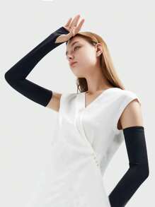 1 Pair Summer Ice Silk Sunscreen Sleeve Covers, Elastic, Non-Binding, Lightweight, Breathable, Suitable For Outdoor, Driving, Cycling, UV Protection - Multicolor - View 3