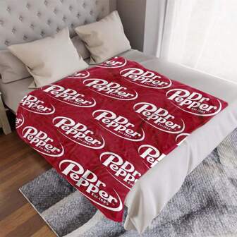 Dr. Pepper Soft Flannel Throw Blanket - Cozy & Warm For Couch, Bed, Office, And Travel - Perfect Gift For Christmas, Mother's Day, And Holiday Parties