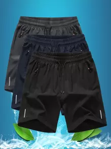 3 pezzi/confezione Pantaloncini sportivi da uomo stile boyfriend, traspiranti, per attività sportiva e allenamenti, pantaloncini casual da spiaggia per esterni