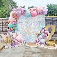 Wall Backdrop Iridescent Silver Wall Panels 36Pcs Square Sequin Shimmer Wall Backdrop Decoration For Birthday Party,Wedding, Anniversary - Nhiều màu - Xem 5