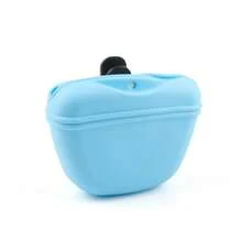 1 pieza Bolsa de entrenamiento para mascotas, fácil de llevar, de material de silicona, bolsa portátil para premios de entrenamiento para perros, bolsa para bocadillos de mascotas