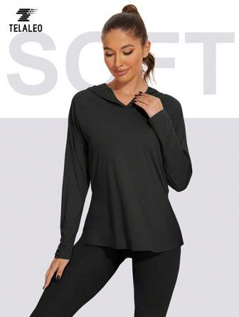 TELALEO 女士运动连帽衫 长袖钓鱼衬衫 男士 UPF SPF UV 防晒衬衫 轻质防晒衣