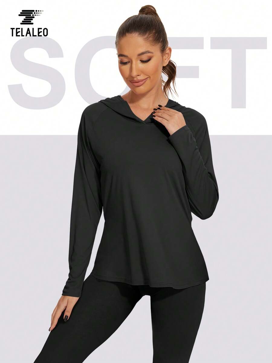 TELALEO 女士运动连帽衫 长袖钓鱼衬衫 男士 UPF SPF UV 防晒衬衫 轻质防晒衣