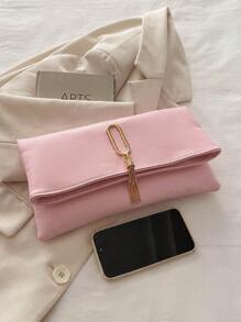 Women's Casual Vintage Simple Solid Color Clutch Bag - Baby Pink - View 5