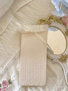 1 Pair Lace Trim Bow Leg Warmers, Breathable Sheer Thin Lace Socks For Daily Wear, Summer
