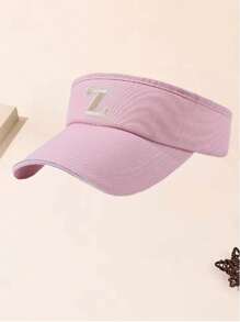 1顶儿童A-Z字母棒球帽，儿童镂空帽冠遮阳帽，女童夏季遮阳帽，男童时尚棒球帽 - 粉色 - 查看 8