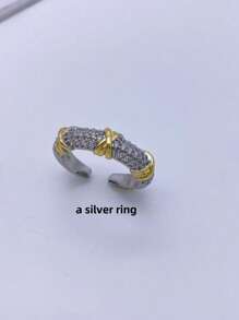 1 chiếc vòng tay bằng đồng mạ vàng 18K đính đá Zirconia, thiết kế sang trọng và tinh tế, phụ kiện đa năng cho trang phục thường ngày, tiệc tùng và làm quà tặng - X - Xem 14