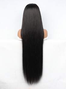 Parrucca frontale in pizzo naturale nero di 36 pollici (91 cm), 13x4, capelli umani con peluria infantile, densità 180, dritta, parrucca frontale in pizzo di capelli umani pre-spennati, linea di attaccatura dei capelli nera, parrucca senza colla di 8-36 pollici (20-91 cm) di capelli umani