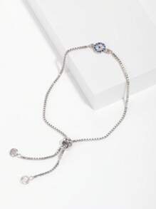 1pc 18K Gold Plated Copper Cubic Zirconia Adjustable Bracelet