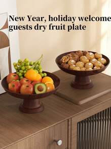 2 件/套 + 底座仿木纹高架零食水果碗，居家客厅乔迁新年节日宾客接待，甜点坚果盘