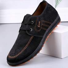 Zapatillas de andar por casa para hombre Zapatillas de andar por casa cómodas y transpirables de tela Zapatillas de andar por casa para mediana edad con cordones - Negro - Ver 2
