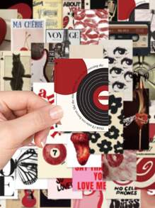 50 Stück Y2K Stil Poster Aufkleber, lustige Cartoon Aufkleber für Gitarre, Skateboard, Kühlschrank, Laptop, Motorrad, Reise, klassisches Modell, coole wasserfeste PVC Aufkleber