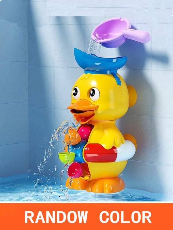 1 pieza Juguete de pato de goma de color aleatorio para bañera, accesorio de coche acuático
