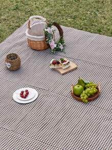 1pc Plaid Printed Picnic Blanket Tablecloth, Outdoor Picnic Supplies Decor
