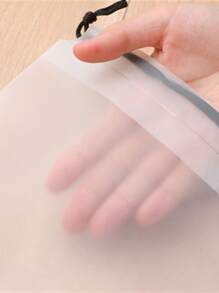 5pcs,Shoe Storage Bag, Home Travel Frosted Drawstring Pocket, Student Dormitory Dust-Proof And Moisture-Proof Transparent Bag, Travel Portable Portable Drawstring Mouth Finishing Bag