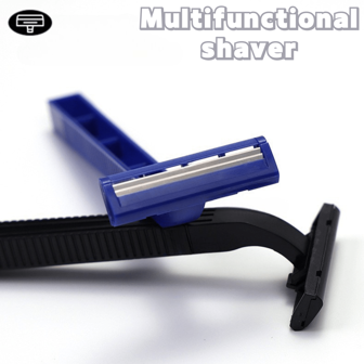 10 件便携式一次性剃须刀，双刀片手动剃须刀，带透明保护盖，单独包装。适用于身体、面部、腋窝、手部和脚部脱毛，方便居家和旅行使用，男女通用