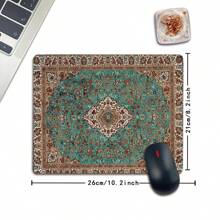 1pc Boheems patroon schattige vierkante muismat, natuurlijk rubber antislip kantoor bureaumat voor draadloze computer laptop
