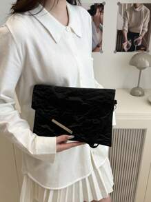 New Small Envelope Design Fashionable Women Handbag - Black - View 2