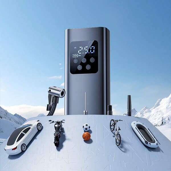 Compresor de aire para coche de 150 PSI, inflador de neumáticos digital portátil, bomba de aire para automóvil, motocicleta, bomba de neumáticos con luz LED de 120W