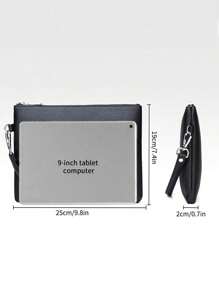 Men's Clutch Bag, Men's Handbag, Men's Wrist Bag, Waterproof Portable Lightweight, Suitable For University, Business, Travel, PU Leather, Business Minimalist Style, Fashion Street Style, Gift For Men, Boys, College Students, Christmas Gift, Small Bag, Waterproof Backpack, Bible Bag, Easter - Black - View 4