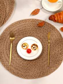 Manteles individuales estilo vintage campestre tejidos de forma natural, adecuados para decorar mesas redondas de comedor en restaurantes, hogares y reuniones familiares