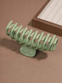 12pcs/Set Minimalist Colorful Hair Clips, Matte Plastic, Mixed Colors, Hollow Oval Design, Claw Clamps, Fashion Hair Accessories Suitable For Women Aged 14+, Everyday Wear