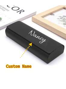 1 Customizable Personalized Signature Glasses Case In Multiple Colors - Portable, Waterproof And Dustproof Glasses Frame, Compact Plastic Storage Box, Fashionable Glasses And Glasses, Glasses Case ABS Plastic (ABS Resin) Personalized Glasses Case Gifts For Men