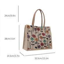 Retro Floral Style! Large - Capacity Canvas Tote Bag, Stylish And Versatile, A Must - Have For Travel