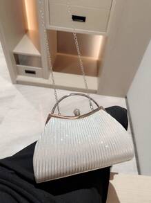 Fashionable Evening Party Handbag - Silver - View 7