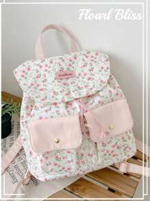 LECEY Large Capacity Fashionable And Versatile Canvas Backpack, School Backpack , Pink