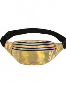 男士激光腰包，防水斜挎单肩包 - 彩色 - 查看 7