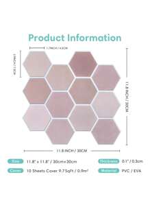 COMMOMY 1/10/20 Tấm ốp tường 3D bóc ra và dán, Tấm ốp tường bằng gạch tự dính, Miếng dán gạch màu hồng, Miếng dán tường phòng khách, Trang trí tường - Nhiều màu - Xem 8