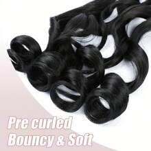 3 Pcs Synthetic French Curl Braiding Hair 22 Inch Loose Wave Braiding Hair Extensions Pre Stretched Crochet Braids For Women