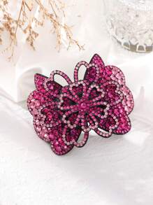 1个时尚优雅的镶钻花朵弹簧发夹，适合日常佩戴、发饰、发夹、发卡、发卡、上学用品、女士度假装扮、派对造型、头部配饰、发卡 - 彩色 - 查看 13