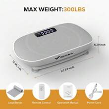 MERA.CH Vibration Plate Exercise Machine, Lymphatic Drainage Machine, Whole Body Workout Vibration Platform For Wellness And Fitness - Grey - View 10