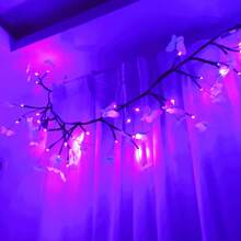 1 pieza Luces de rama de sauce flexible de 54 LED, multicolor, decoración de mariposa DIY, 8 modos de iluminación, luz de árbol de mariposa con alimentación por USB, rama de planta artificial de 1,8m/70,87 pulgadas para lámpara de pared interior, regalo perfecto para Navidad, Día de la Madre, Día de San Valentín, Halloween, cumpleaños, decoración del hogar
