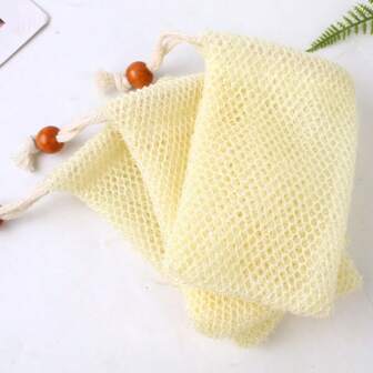 1/2/3/4/5 piezas Bolsa soporte para jabón, bolsa de malla y esponja para barras de jabón, bolsas de red espumosa, red exfoliante de lino para el lavado de la cara, absorbe el agua y suaviza el limpiador facial, artículo escolar