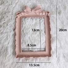 Marco de fotos circular de poliresina con decoración de lazo, para decoración del hogar y utilería de fotografía - Multicolor - Ver 11