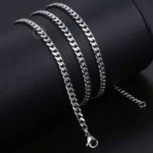 Trendsmax 3/5/7/9/11mm Men's Stainless Steel Curb Cuban Chain Necklace Basic Jewelry 18-30inch Silver Color For Men Women Gift