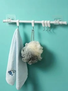 1 pieza Barra de cortina ajustable de tensión, barra extensible organizadora de armario - Barra extensible, barra de acero y plástico resistente sin perforación, para ducha, armario, ventanas, toallero - Accesorios para el hogar